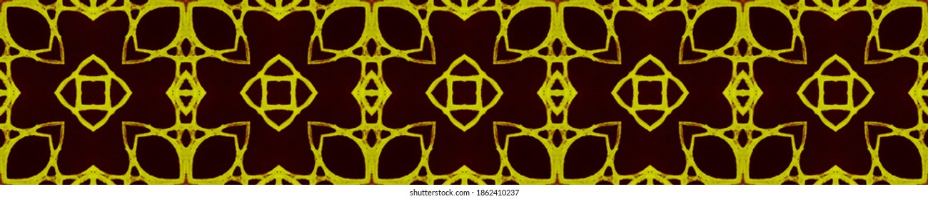 Gold Wedding vintage lace seamless. Ornamental Geometry. Ornate Tile Background Golden Black Embroidery net. Old fashion Design. Royal Kaleidoscope Effect. Floral Design. Floral Design. - Shutterstock ID 1862410237