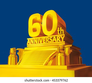 Golden 60th anniversary on a platform - Powered by Shutterstock