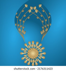 Golden abstract Mandal ornate pattern for backgrounds, invitations, cards, premium templates.