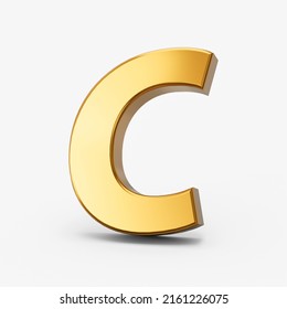 Golden Alphabet C On White Isolated Stock Illustration 2161226075 