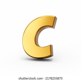 Golden Alphabet C On White Isolated Stock Illustration 2178255875 ...