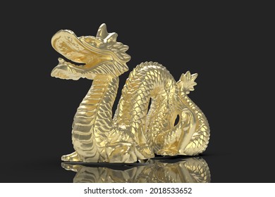 Golden Ancient Dragon 3d Render Stock Illustration 2018533652 ...