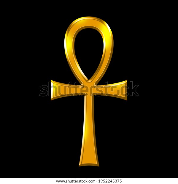 Golden Ankh Symbol Key Life Over Stock Illustration 1952245375