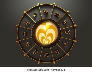Ram Astrology Sign Golden Astrological Symbol Stock Illustration 439185001