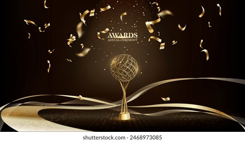 Golden Award Background. Black Gold Business Style Champion Award Poster. - Powered by Shutterstock