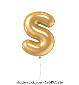 Golden Balloon Letter S 3d Rendering Stock Illustration 1284373216 ...