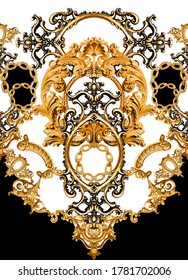 golden baroque and  ornament elements