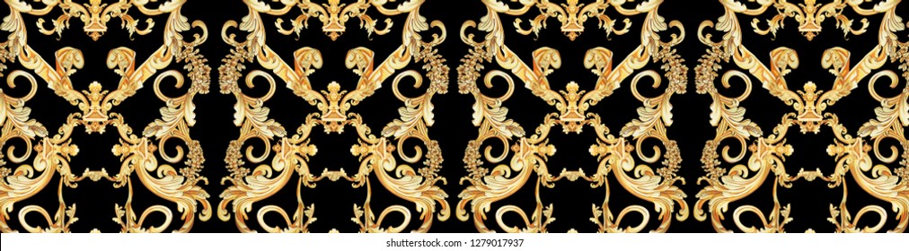 Golden Baroque Texture Pattern