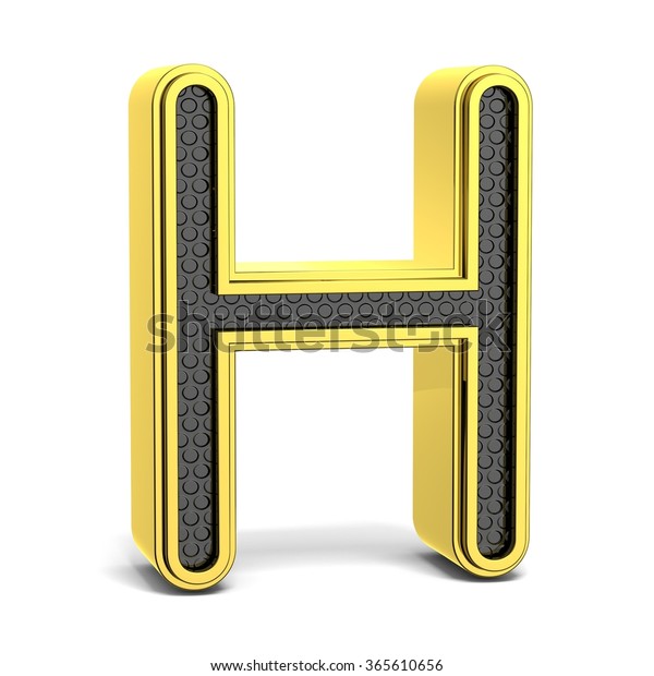 golden black round alphabet letter h stock illustration