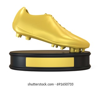 Golden Boot Trophy Isolated. 3D Rendering