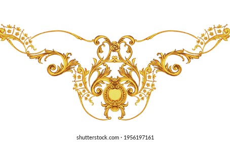 Golden Border In Rococo Style