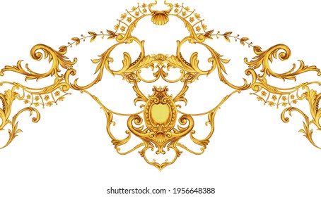 Golden Border In Rococo Style