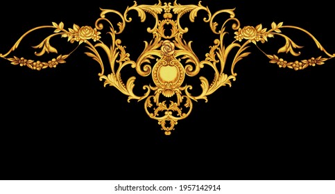 Golden Border In Rococo Style