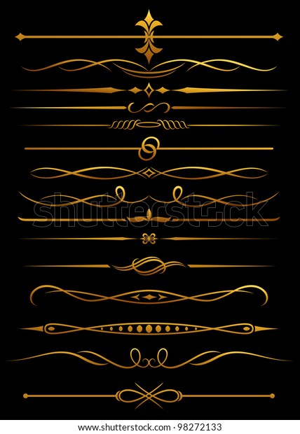 Golden borders and dividers for\
ornate and decorations. Vector version also available in\
gallery