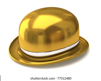 gold bowler hat
