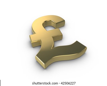 Golden British Pound (sterling) Symbol