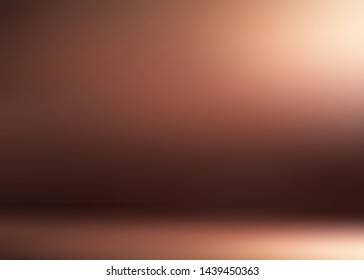 Golden brown empty room 3d background  Low light   deep shades pattern  Burgundy wall   floor illustration  Smooth texture 