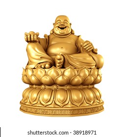 Golden Buddha on lotus