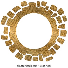 golden circle frame isolated