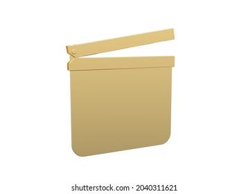 Golden Clapboard On White Background - 3D Rendering, 3d Illustration  