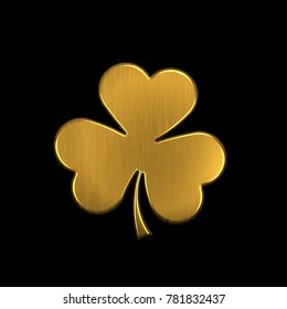 Golden Four Leaf Clover Isolated On Stock Illustration 342634277