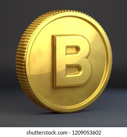 Golden Coin Letter B Uppercase 3d Stock Illustration 1209053602