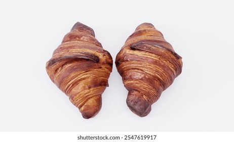 Golden Croissant Pastry with Flaky Layers and Buttery Texture | Ideal for Bakery Branding, Dessert Visualization, Food Photography, and Gourmet Pastry Promotion - Powered by Shutterstock