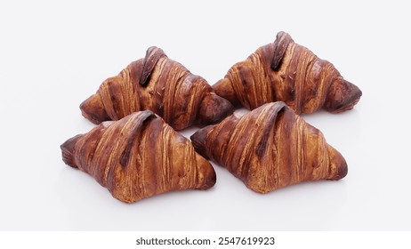 Golden Croissant Pastry with Flaky Layers and Buttery Texture | Ideal for Bakery Branding, Dessert Visualization, Food Photography, and Gourmet Pastry Promotion - Powered by Shutterstock