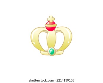 It Is A Golden Crown With A Red Orb On It.