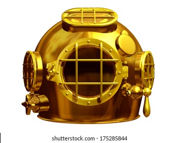 golden diving helmet