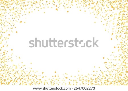 golden dots particles rectangle border magic glitter isolated on transparent background