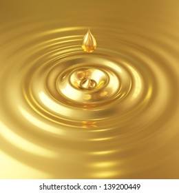 Golden Drop With Waves