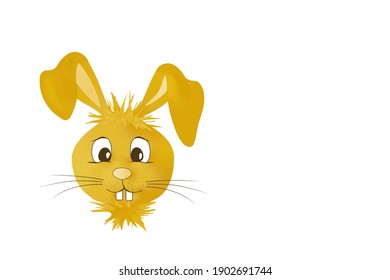 Golden Easter Bunny Big Eyes On Stock Illustration 1902691744