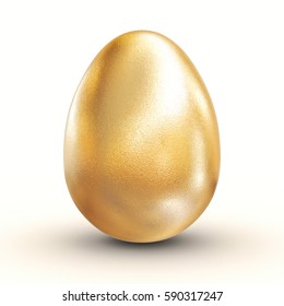 golden easter egg 3d rendering image