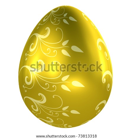 Golden Easter Egg on a white background