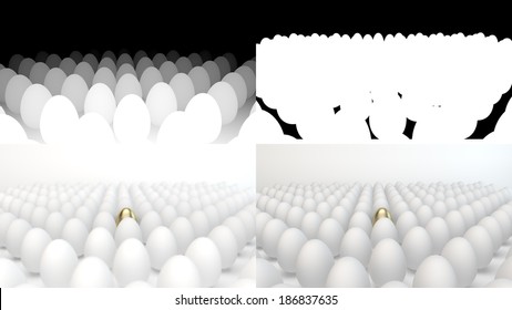 Golden Egg Among Normal Ones 스톡 일러스트 186837635 | Shutterstock