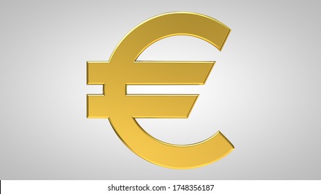 Golden Euro Symbol 3d Render