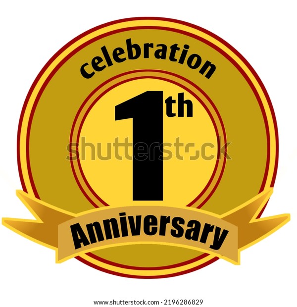 Golden First Anniversary Greeting Logo Stock Illustration 2196286829 ...