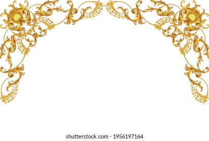 Golden Frame In Rococo Style