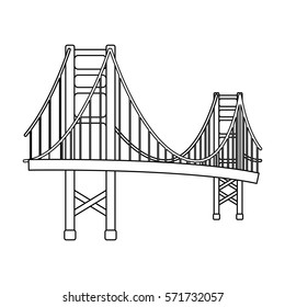 Golden Gate Bridge Line Art Vector Stock Vector (Royalty Free) 1667640706