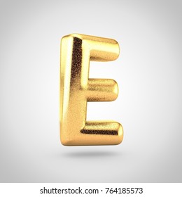 Golden Glitering Letter E Uppercase 3d Stock Illustration 764185573