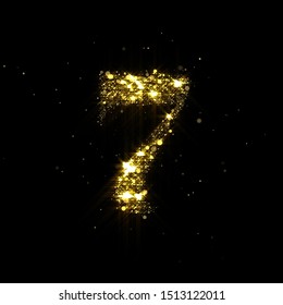 Gold Glittering Number Seven Vector Shining Stock Vector (Royalty Free ...