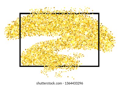 Golden Glitter Texture Border Isolated Over Stock Illustration ...