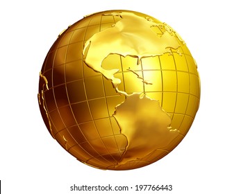 Golden Globe With View Of America 