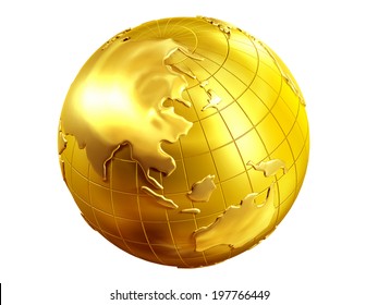 Golden Globe With View Of Asia