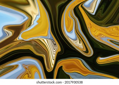 Abstract psychedelics Gold & Green