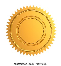 Golden Guarantee Seal Isolated On White Stock Illustration 40410538 ...