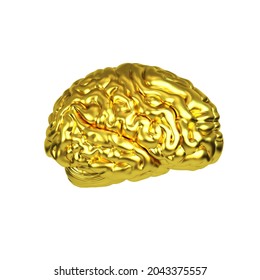 Golden Human Brain Isolated On White Stock Illustration Shutterstock