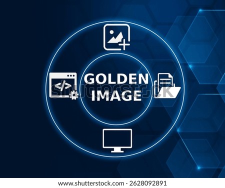golden image tech concept.A master copy of a system or software configuration that is used to create identical replicas for deployment.