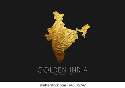 Golden India Logo India Map Golden Stock Illustration 443375749 ...